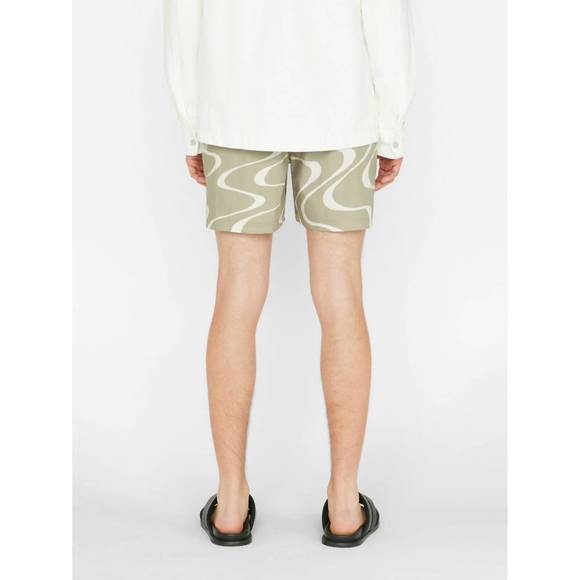 NEW FRAME abstract wave graphic short in sand beige print - Picture 3 of 3